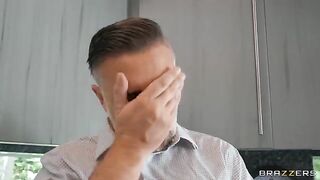 Cute couple fucked by a real estate agent on the couch
