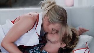 Nurses have squirt orgasms after giving a blowjob to the patient