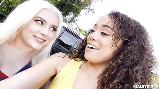Two young college girls got fucked by a black QB on FFM action