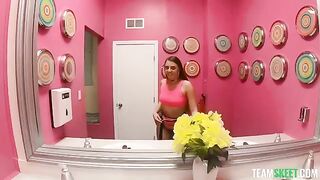 I let my cock hang out while riding with a beautiful brunette