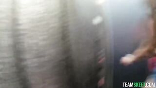 I let my cock hang out while riding with a beautiful brunette