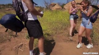 A group fuck after a hike, that’s the title