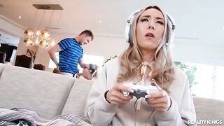 A hot nerd with glasses gets fucked in every hole by her boyfriend
