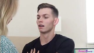 One plus one equals a hot blonde who loves to fuck on the couch