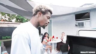 She gets a huge black cock during the spring fling BBQ