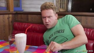 Anal sex in the diner, greasy toilet and big tits action