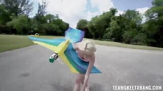 A young girl would like to have sex right in the nature