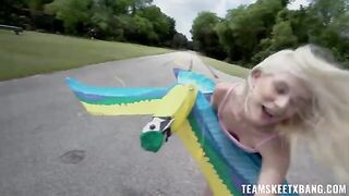 A young girl would like to have sex right in the nature