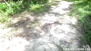 A young girl would like to have sex right in the nature