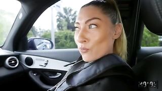 A very hungry and hot cop in the car