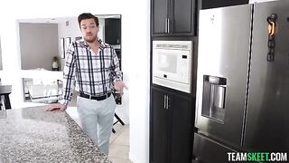 The guy licks chocolate cream from the pussy of a negro beauty