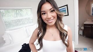 A hot girl is going to satisfy her boss in this video
