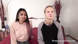 Kama Sutra casting with desperate amateurs who are willing to try anything for money
