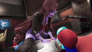 The boyfriend cheats on his GF with her MILF mom in a steamy FNF mod