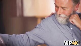 A girl couldn’t stand her desires, so she had sex with her old man