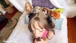 Noisy wet pussy fart with a slutty brunette teen begging for cock and facial action