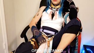 Cosplayer Xiao gets caught and teased by Zhongli in a spicy scene