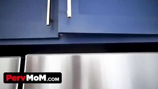 The mischievous stepson has a permanent cock, and his stepmom must help him