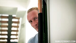 A girl was fucked on the couch while talking to her husband