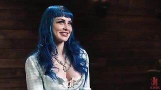 A girl is having fun with her boyfriend using BDSM elements