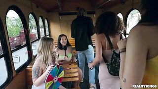 A girl is not embarrassed to have sex without panties at the party