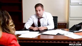 Two hot MILFs are having fun right in the office with colleagues