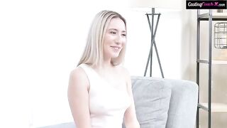 The girl was fucked hard in her pussy during the casting session