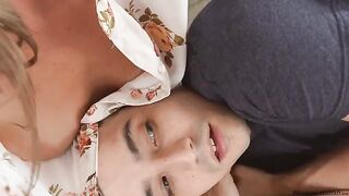 The guy gently interacts with her hole