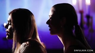 Romantic sex with a girl in an intimate setting with a boyfriend