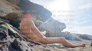 Two hot girls almost got caught jerking on a nude beach