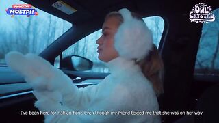 A college girl is getting fucked by a stranger in his car
