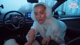 A college girl is getting fucked by a stranger in his car