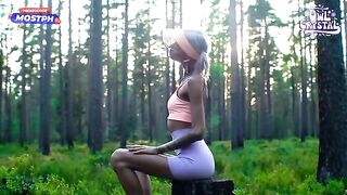 A beautiful girl was sucking cock of her neighbor in the forest
