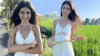 A sweet girl was picking rice and got fucked in POV