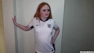 An English football fan got fucked in the ass for losing a bet in the hallway