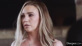 One licks, the other cum on her friend
