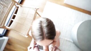 A beautiful girl has sex with her boyfriend and he cum on her face