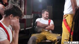 These guys can put out any fire. Awesome group sex