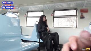 Will you blow me while nobody is around? - Public train blowjob with a stranger