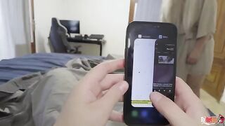 The stepson was distracted, and the stepmom took advantage of the moment