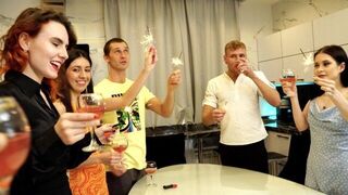 The beginning of a wonderful orgy, celebrating with hot teens in HD