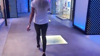 She’s ready to do anything to make a sale in this hot mall scene