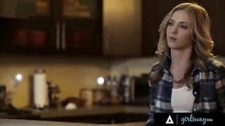 An investigator takes a break to enjoy intimate moments with her girlfriend in a steamy scene