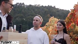 Stefany accepts a double penetration offer during her holidays