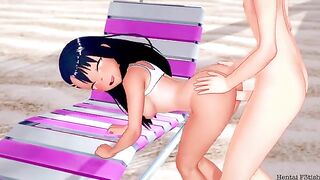 Hayase Nagatoro is back with a big ass anime beach sex scene