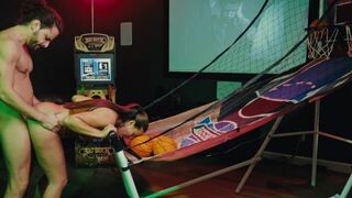 I showed my friend around my game room and things got steamy in the heat of the moment