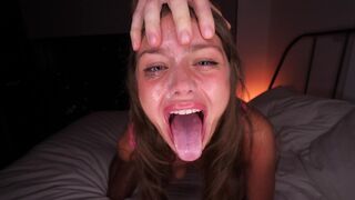 He totally destroyed my throat! Extreme blowjob and deepthroat action with a huge facial!