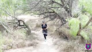 Sweaty workout ends with hardcore sex on the trail