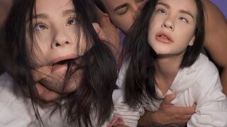 The girl got an extreme orgasm while fucking, showcasing intense passion