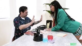 Special therapy with a sexy brunette and her great ass